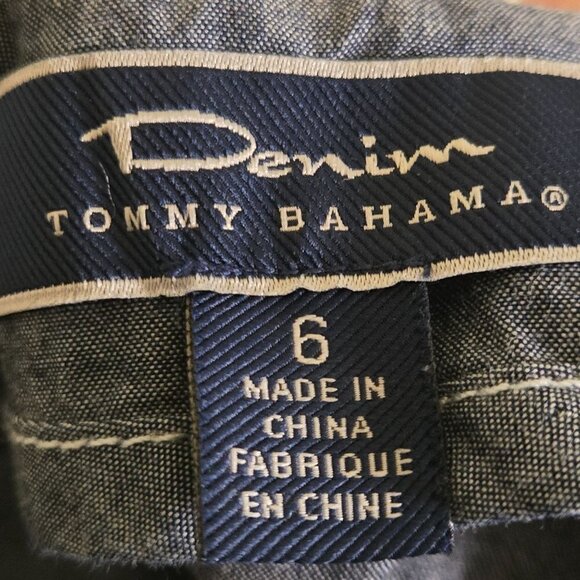 Tommy Bahama Denim Two Palms Ruffle Chambray Skirt 100% Cotton Size 6 - Picture 5 of 5